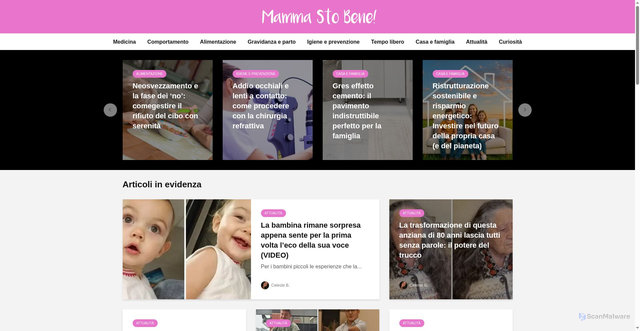 Security scan screenshot of https://www.mammastobene.com