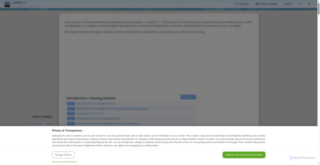 Security scan screenshot of https://learncpp.com