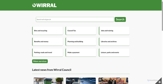 Security scan screenshot of https://www.wirral.gov.uk/
