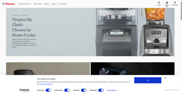 Security scan screenshot of https://www.vitamix.com