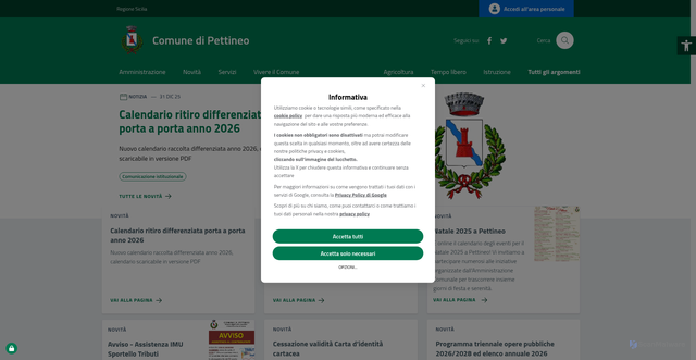 Security scan screenshot of https://www.comune.pettineo.me.it/