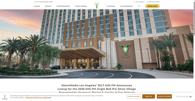 Security scan screenshot of https://www.yaamava.com/news/yaamava-presenting-sponsor-2025-jingle-ball-village
