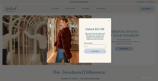 Security scan screenshot of https://www.trendsend.com/