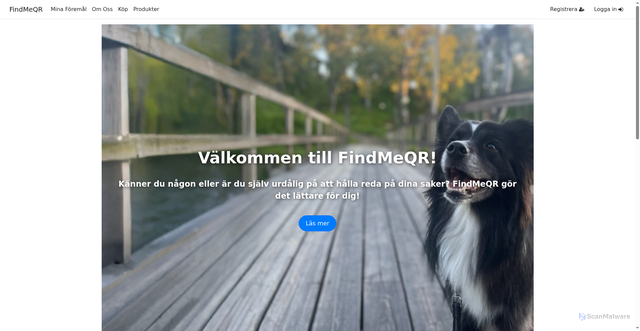 Security scan screenshot of https://findmeqr.se