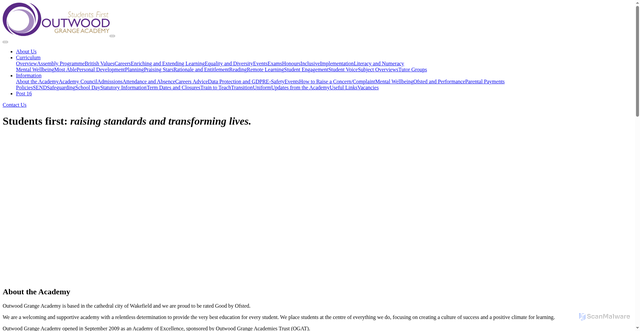 Security scan screenshot of https://www.grange.outwood.com/