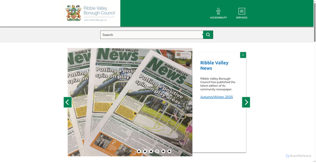 Security scan screenshot of http://www.ribblevalley.gov.uk