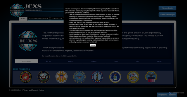Security scan screenshot of https://www.jccs.gov/JCCSCOE/