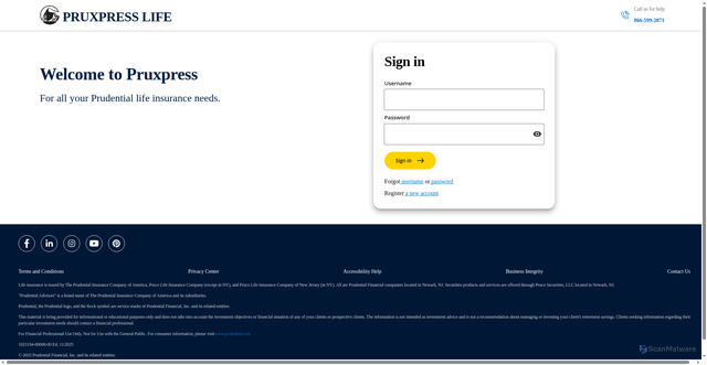 Security scan screenshot of https://psb-casestatus.prudential.com