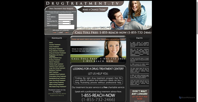 Security scan screenshot of https://drugtreatment.tv
