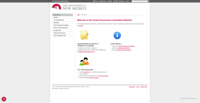 Security scan screenshot of https://portalchannels.unm.edu