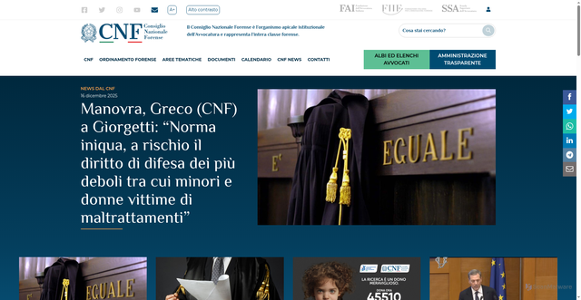 Security scan screenshot of https://www.consiglionazionaleforense.it/