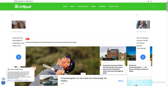 Security scan screenshot of https://yourgolfspot.com/