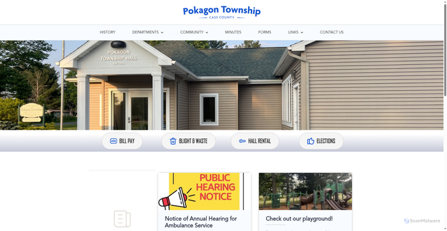 Security scan screenshot of https://pokagontownshipmi.gov/
