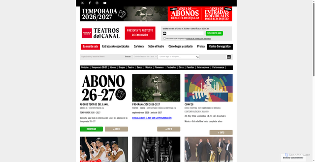 Security scan screenshot of https://www.teatroscanal.com