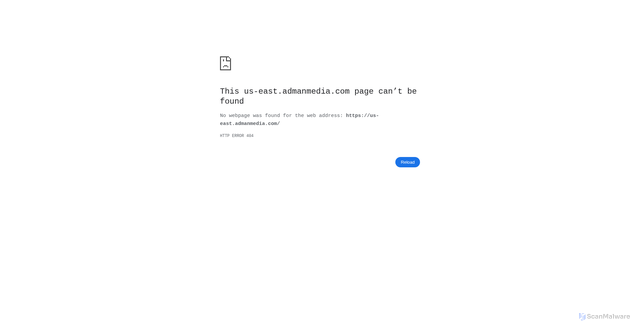 Security scan screenshot of https://us-east.admanmedia.com