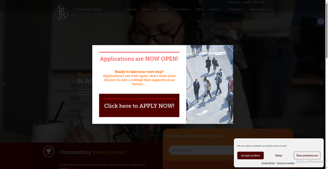 Security scan screenshot of https://sjr.ac.uk/