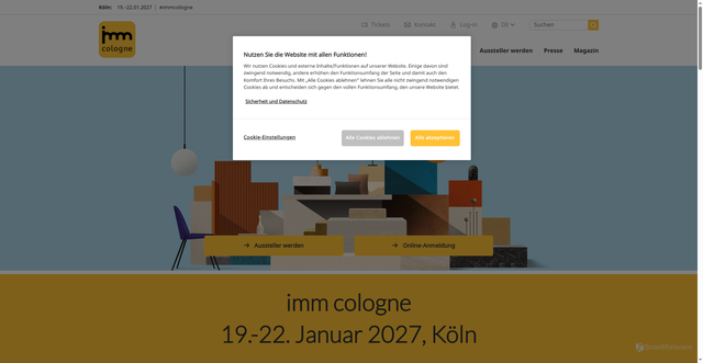 Security scan screenshot of https://www.imm-cologne.de