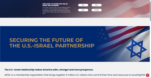 Security scan screenshot of https://www.aipac.org/