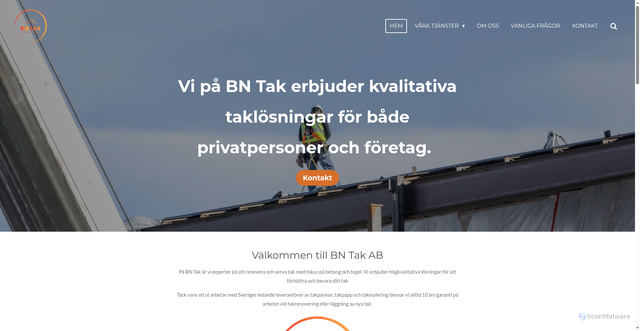 Security scan screenshot of https://bntak.se