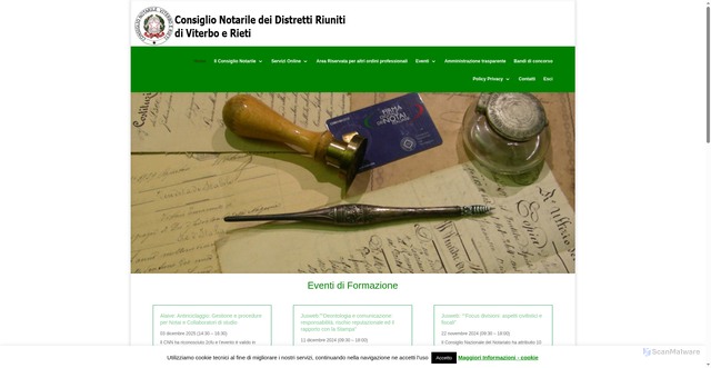 Security scan screenshot of https://www.consiglionotarileviterborieti.com/