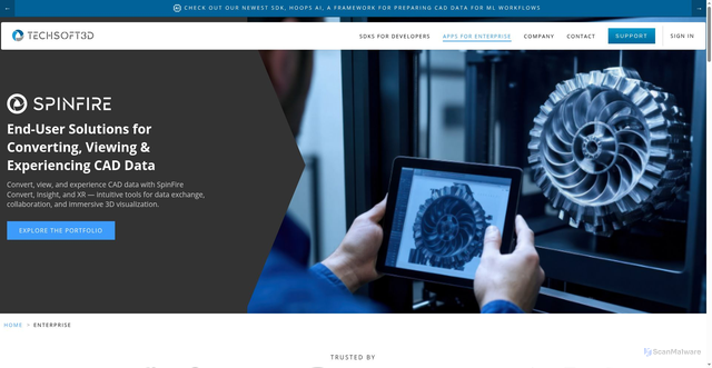 Security scan screenshot of https://spinfire.com