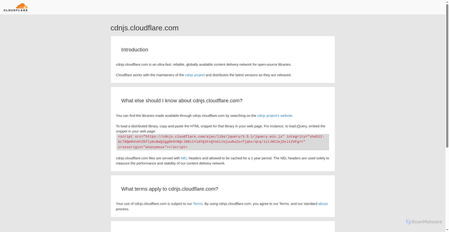 Security scan screenshot of https://cdnjs.cloudflare.com/
