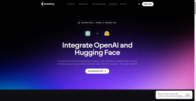 Security scan screenshot of https://buildship.com/integrations/apps/openai-and-hugging-face