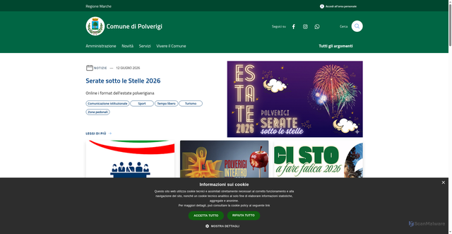 Security scan screenshot of https://www.comune.polverigi.an.it/