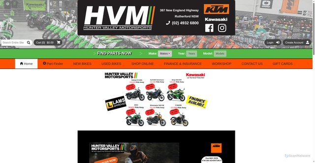 Security scan screenshot of https://huntervalleymotorsports.com.au