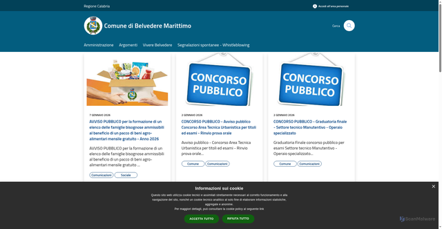 Security scan screenshot of https://comune.belvedere-marittimo.cs.it/it
