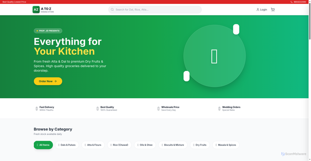 Security scan screenshot of https://a2zkirana-a6wux0lzbs.edgeone.app/
