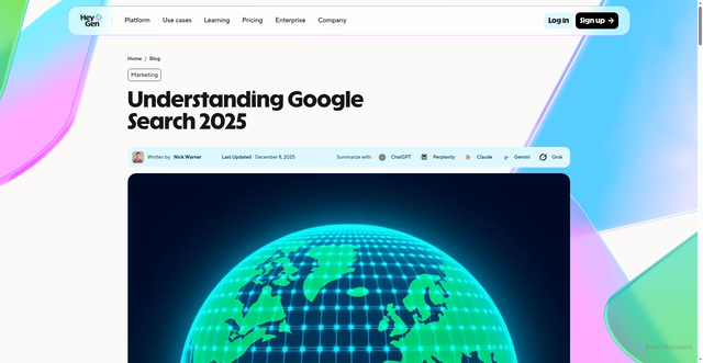 Security scan screenshot of https://www.heygen.com/blog/understanding-google-search-2025
