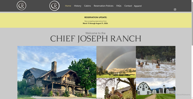 Security scan screenshot of https://www.chiefjosephranch.net/