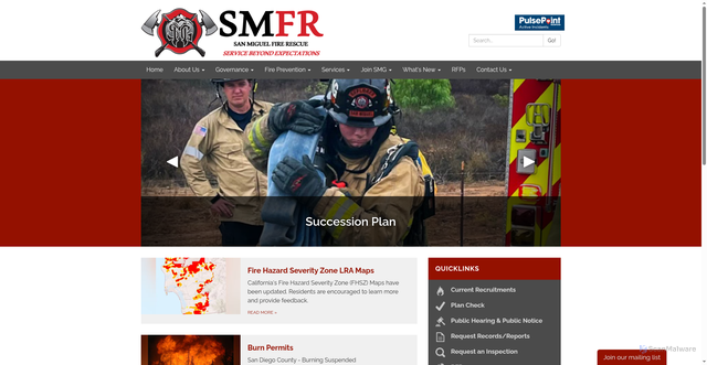 Security scan screenshot of https://sanmiguelfire.gov/