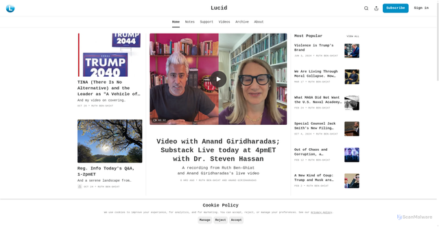 Security scan screenshot of https://lucid.substack.com/