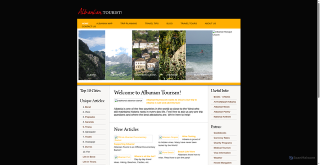 Security scan screenshot of https://www.albaniantourist.com/