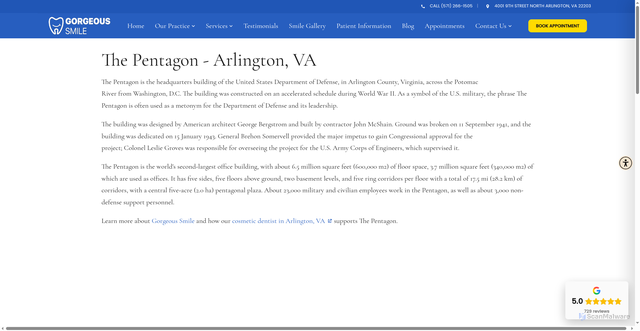 Security scan screenshot of https://www.smiles4arlington.com/the-pentagon/