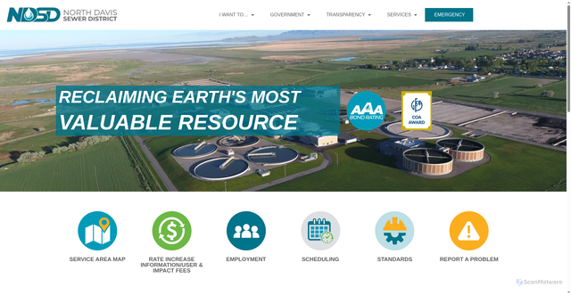 Security scan screenshot of https://northdavissewer.gov/