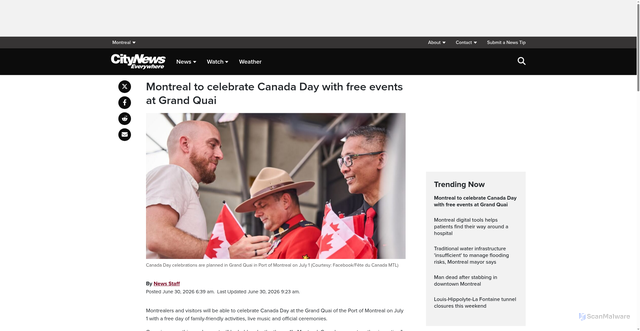 Security scan screenshot of https://montreal.citynews.ca/2026/06/30/montreal-canada-day-grand-quai/