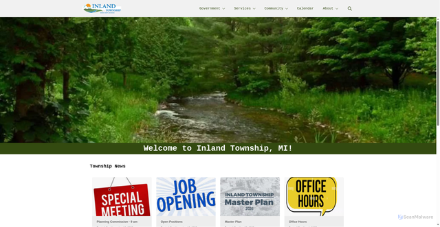 Security scan screenshot of https://inlandtownshipmi.gov/