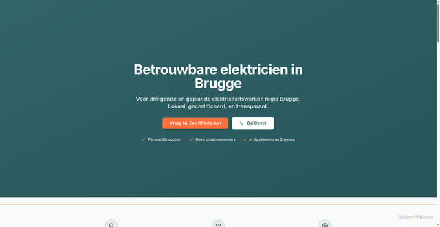 Security scan screenshot of https://electricienbrugge.be/