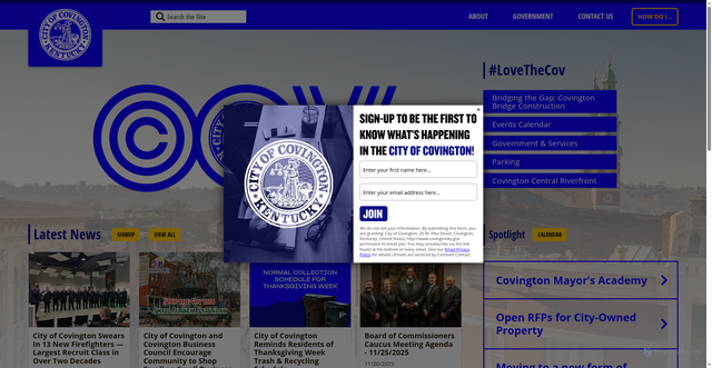 Security scan screenshot of https://www.covingtonky.gov/