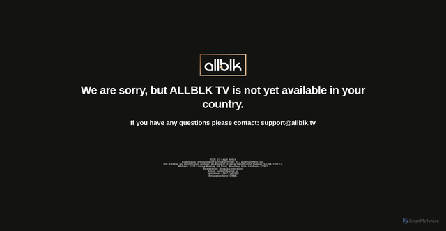 Security scan screenshot of https://allblk.tv/