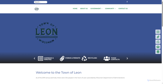 Security scan screenshot of https://townofleonmocowi.gov/