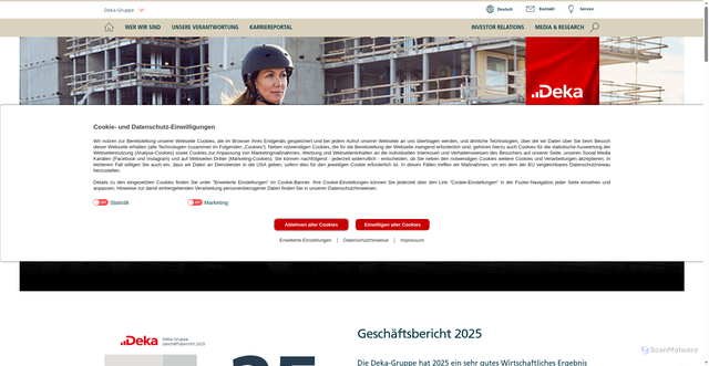 Security scan screenshot of http://www.dekabank.de
