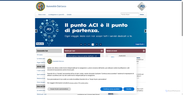 Security scan screenshot of https://lecco.aci.it/