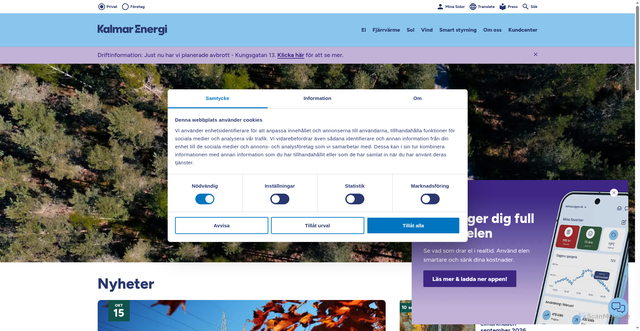Security scan screenshot of https://kalmarenergi.se