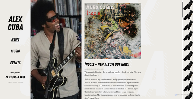 Security scan screenshot of https://www.alexcuba.com/