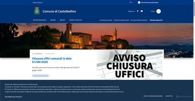 Security scan screenshot of https://www.comune.castelbellino.an.it