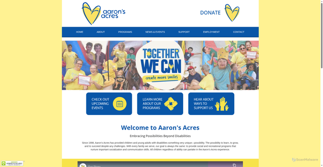 Security scan screenshot of https://aaronsacres.org/